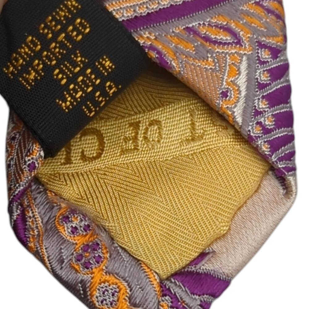 Robert Talbott Silk Tie‎ Paisley Cream Best Of Class Nordstrom 60.75"x3.25" USA - Picture 8 of 9
